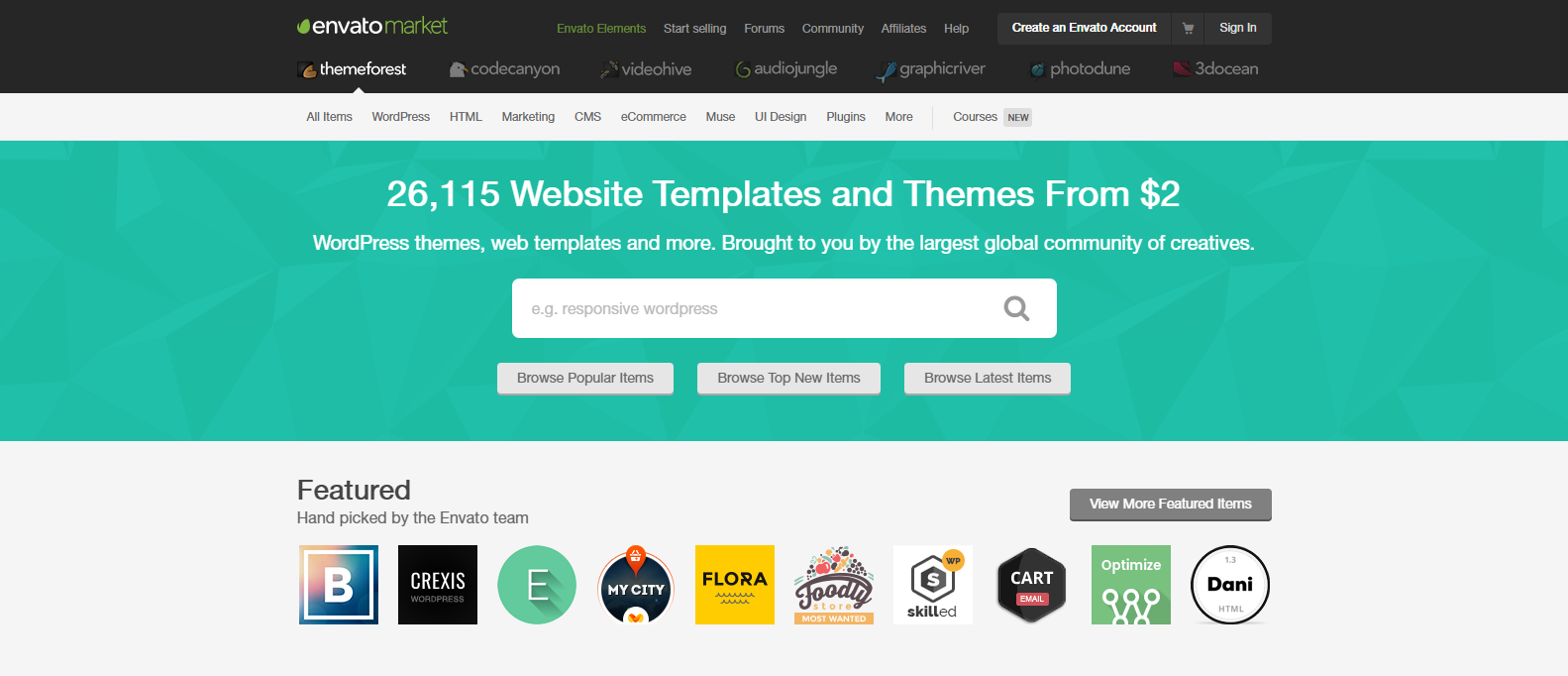 Website Templates Themes from ThemeForest thousand
