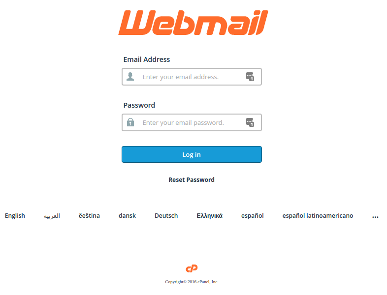 tampilan login webmail dalam cara membuka email di cpanel