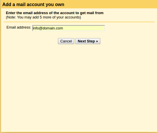 setting domain di gmail