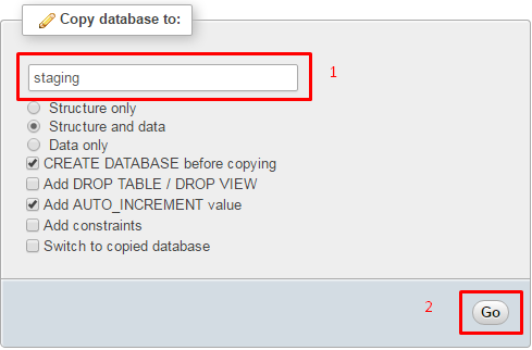 cara copy database