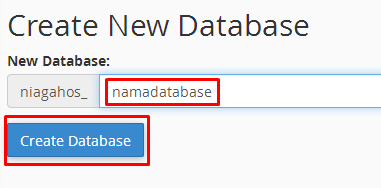 cara membuat nama database di mysql