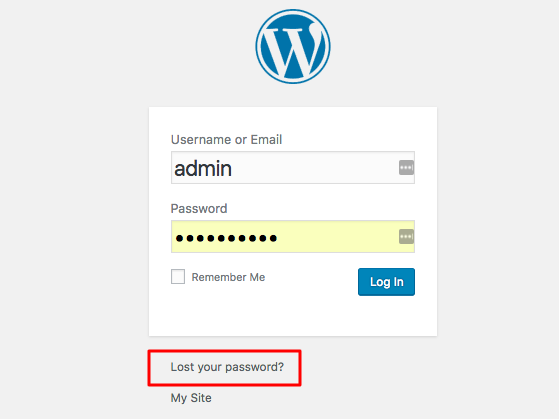 fitur reset password wordpress