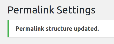 successfully reset permalink structure