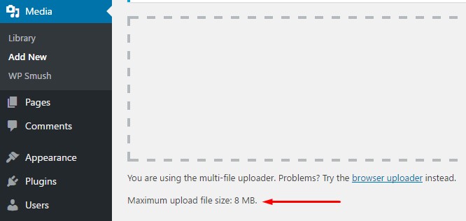batasan maximum upload file size di wordpress