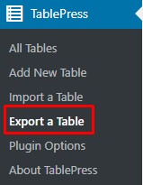 export tabel
