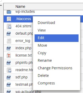 membuat file default htaccess wordpress