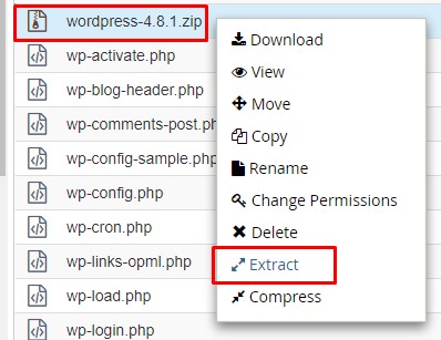 extract wordpress