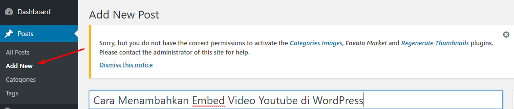cara menambahkan embed video youtube