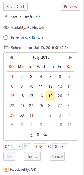 cara posting di wordpress kalender