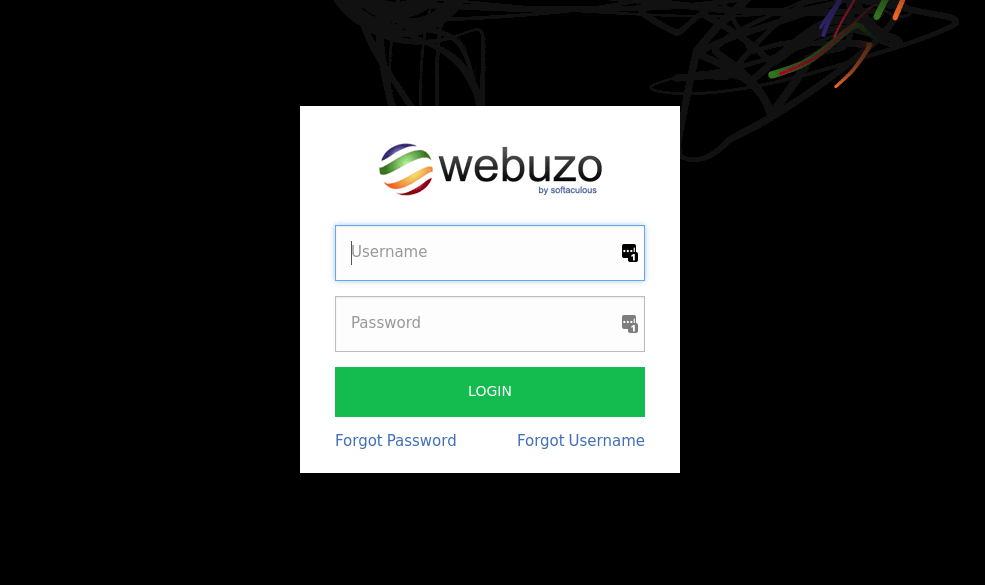 cara instal webuzo - login webuzo