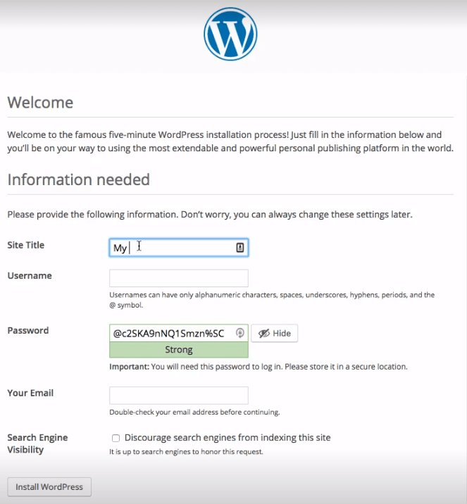 cara install wordpress instalasi