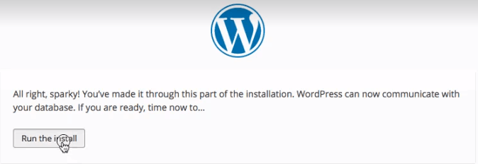 cara install wordpress run