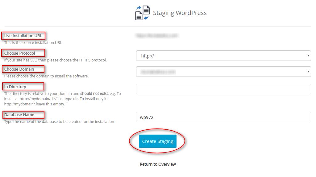 Konfigurasi Staging WordPress Softaculous - Staging Installation