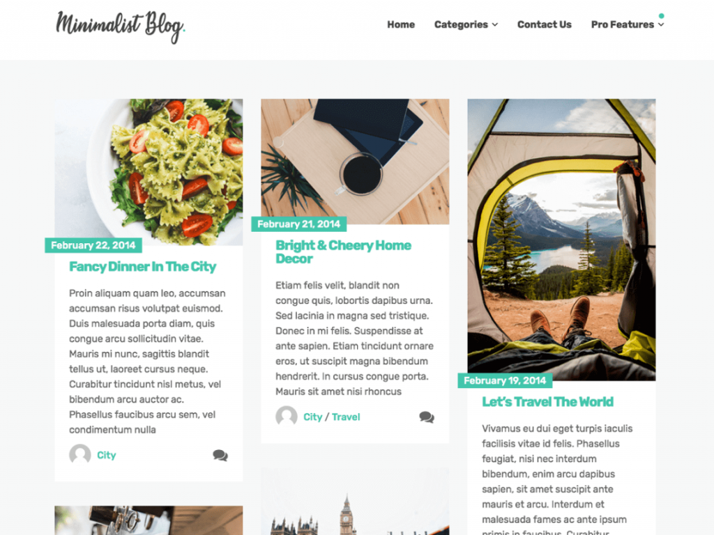 theme WordPress minimalist blog