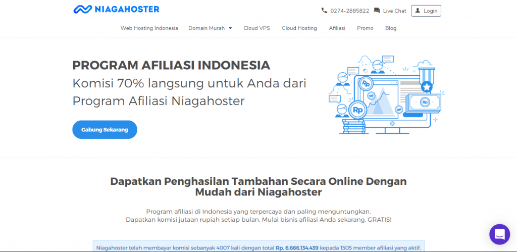 afiliasi niagahoster homepage