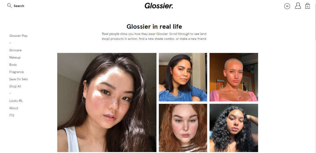 contoh strategi pemasaran produk glossier cosmetics