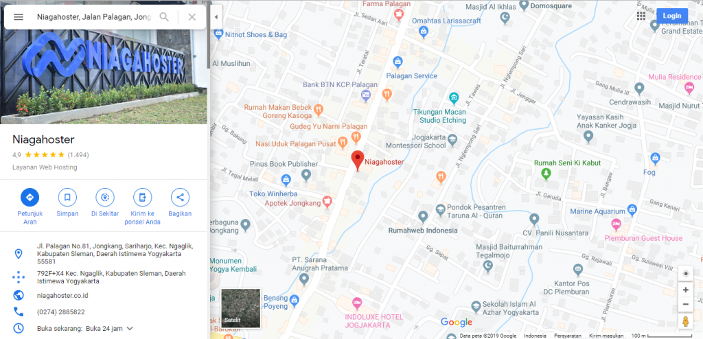 ilustrasi google maps niagahoster page