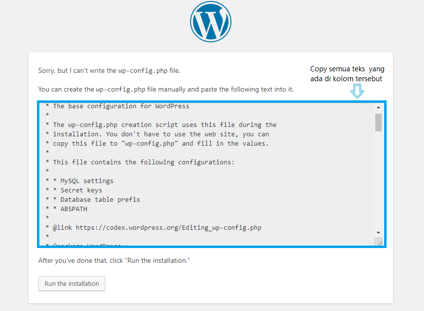 Instalasi WordPress dalam Cara Instal WordPress di Debian 9