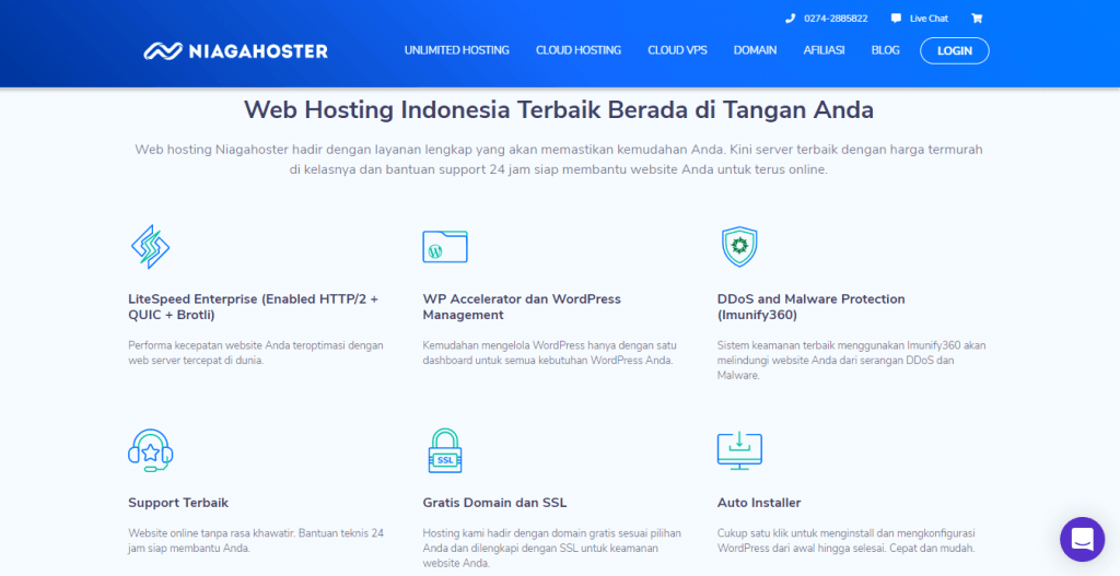 unlimited hosting niagahoster