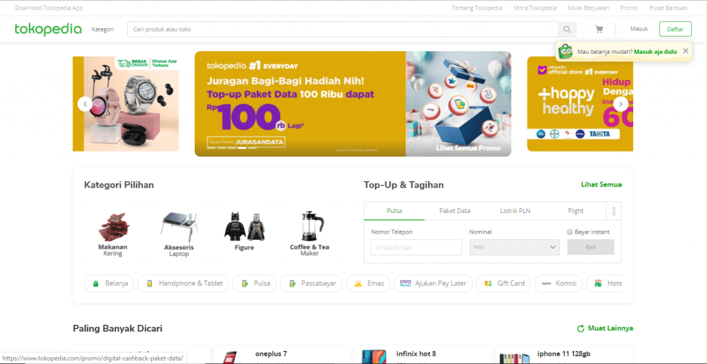 Tokopedia adalah marketplace nomor satu di Indonesia