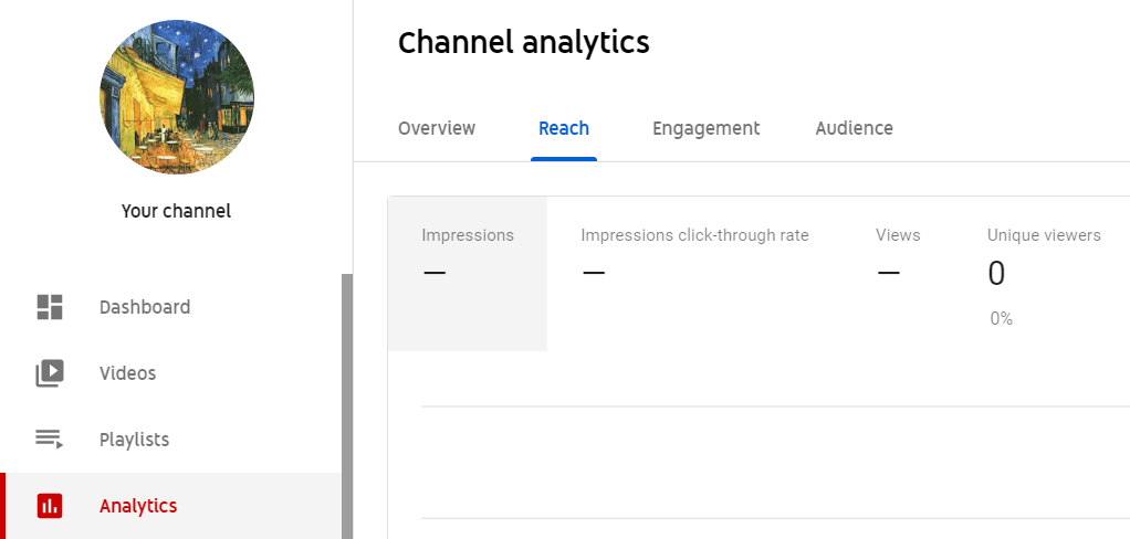 reach tab youtube analytics