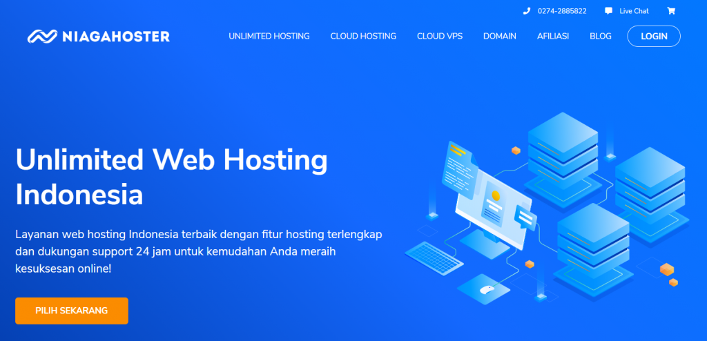 halaman utama web hosting niagahoster