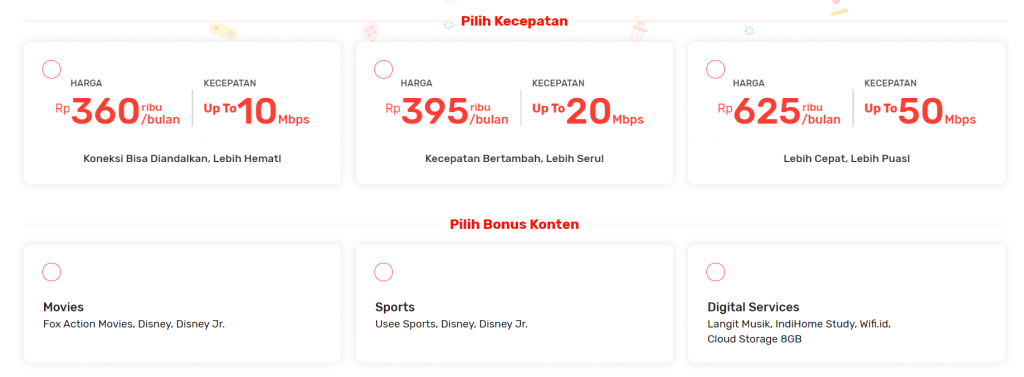 contoh upselling indihome