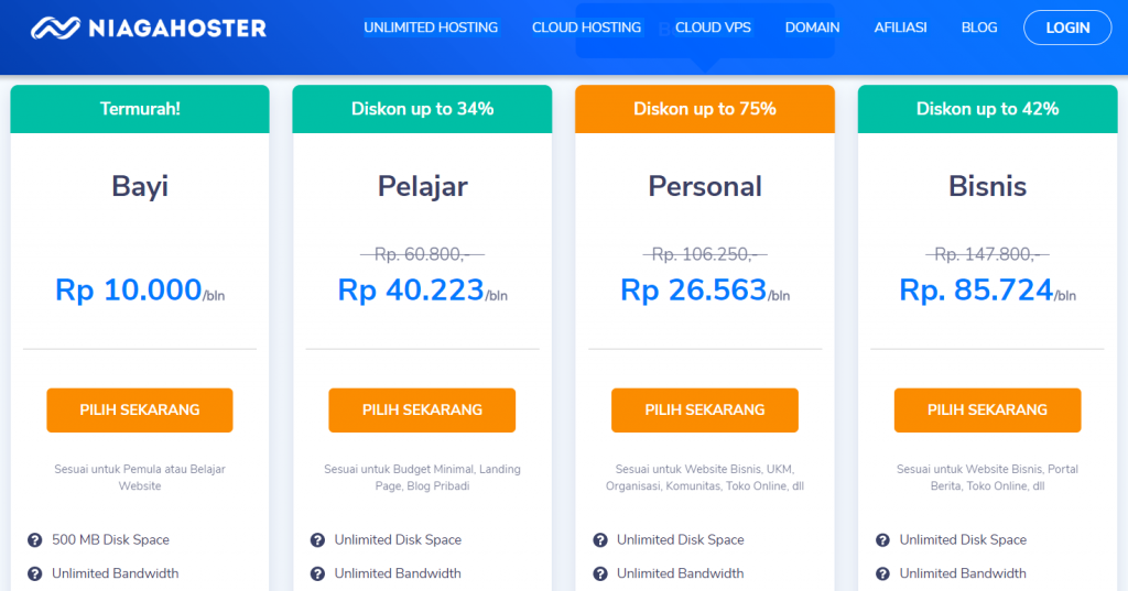 contoh upselling niagahoster