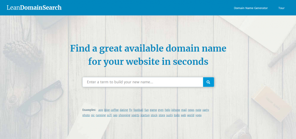 Halaman utama Lean Domain Search