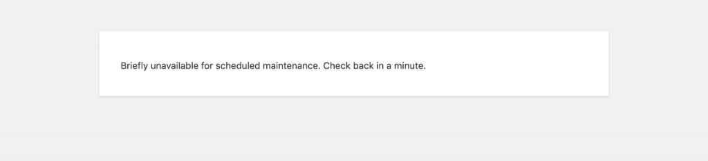 Error WordPress Briefly Unavailable for Scheduled Maintenance