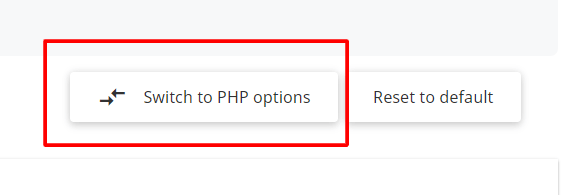 Melakukan switch PHP options