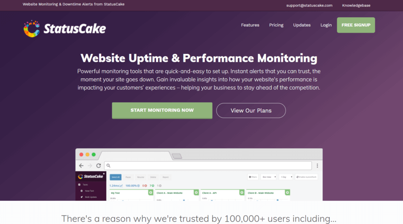 StatusCake termasuk website monitoring terbaik yang ada