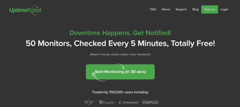 Uptime Robot termasuk website monitoring terbaik yang ada