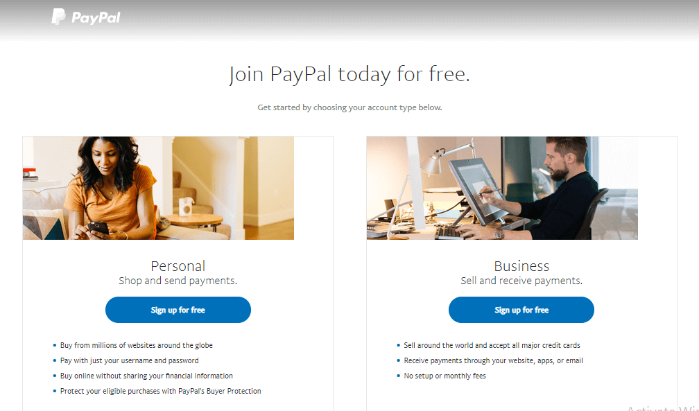 Pilihan jenis aku Paypal saat setting PayPal WooCommerce