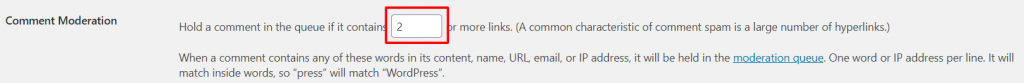 blokir link untuk mengurangi spam komentar