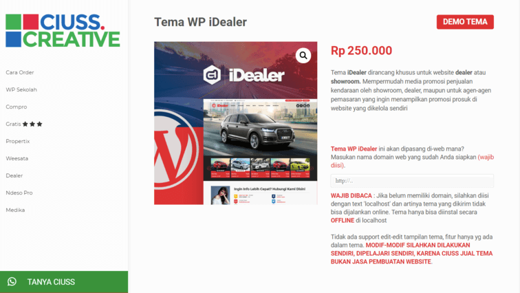 template wordpress indonesia iDealer Ciuss