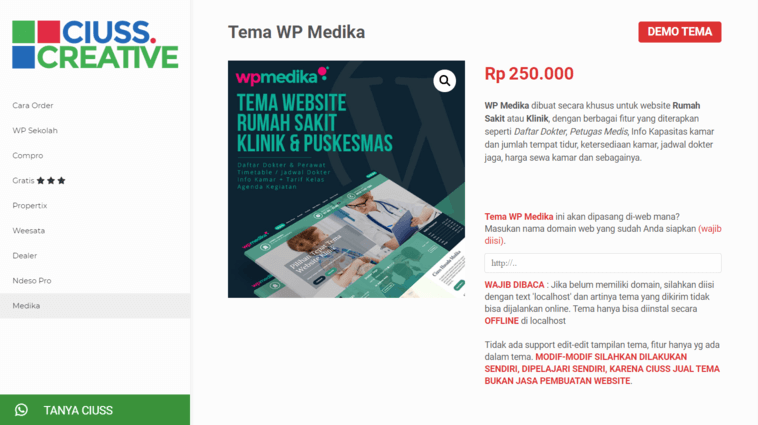template wordpress premium indonesia WPMedika