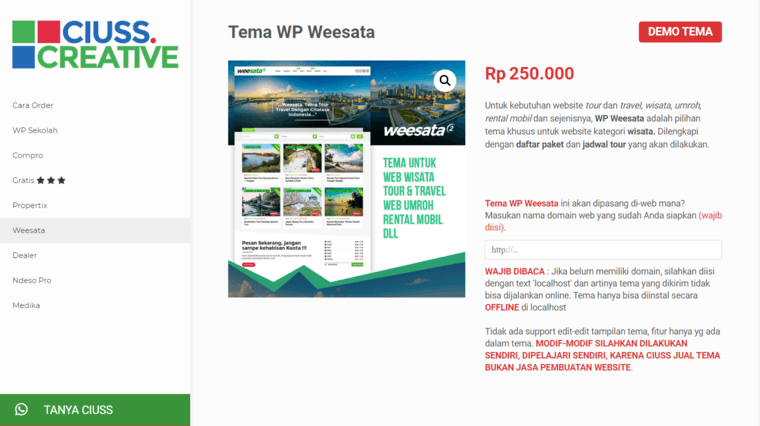 template wordpress premium indonesia Weesata