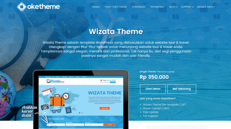 template wordpress premium indonesia Wizata