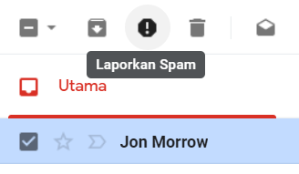 tombol laporkan email spam gmail
