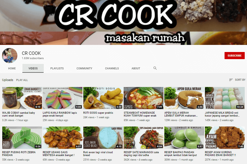 konten menarik channel YouTube CR Cook