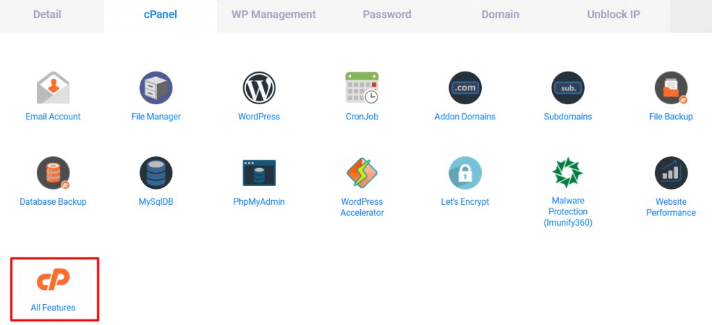 all features cpanel member area niagahoster